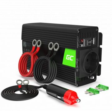 Синусоидальный преобразователь Green Cell 12 В / 230 В 500 Вт / 1000 Вт INV16 Синусоидальный преобразователь Green Cell 12 В / 230 В 500 Вт / 1000 Вт INV16