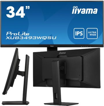 IIYAMA LED monitors XUB3493WQSU-B5 34 collu īpaši platsIIYAMA LED monitors XUB3493WQSU-B5 34 collu īpaši plats