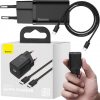 Baseus Super Si ātrais lādētājs 1C TZCCSUP-L01 25W 1x USB-C PD 3.0 QC 3.0 + KĀBEĻŠ