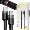 USB-C / USB-C КАБЕЛЬ Baseus Cafule CATKLF-ALG1 200 см 100 Вт 5 А PD 2.0 QC 3.0 ЧЕРНЫЙ/СЕРЫЙ В ЧЕХЛЕ