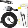 USB-A / Lightning iPhone kabelis Baseus Cafule CALKLF-CG1 200cm Apple 1.5A BLACK/GREY KABELEJS