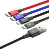 4in1 USB-A / valgustus iPhone 2x USB-C mikro-USB kaabel Baseus Cafule CA1T4-B01 1,2m 3,5A IN COVER