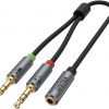 Unitek adapteris Y-C957ABK miniJack 3,5 mm (F) - 2x 3,5 mm (M)