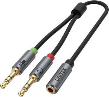 Unitek adapteris Y-C957ABK miniJack 3.5mm (F) - 2x 3.5mm (M)Unitek adapteris Y-C957ABK miniJack 3.5mm (F) - 2x 3.5mm (M)