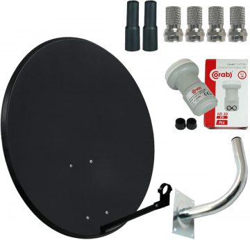 Satelīta komplekts - Antena (80cm) Pārveidotājs (dvīņu) Kronšteins (20cm) + savienotājiSatelīta komplekts - Antena (80cm) Pārveidotājs (dvīņu) Kronšteins (20cm) + savienotāji