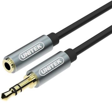 Unitek miniJack 3,5 mm (M)-3,5 mm (F) kabelis 1MUnitek miniJack 3,5 mm (M)-3,5 mm (F) kabelis 1M