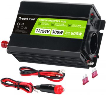 Green Cell DUO 12/24V INVERTERIS – 230V 300W/600W SINUSOID MODIFIKUOTAS INVERTERIS