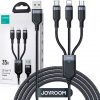 Joyroom 3-in-1 USB-A / USB-C micro-USB Lightning kabelis S-1T3018A18 120cm 2.4A, pīts, melns