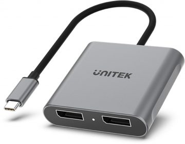 Unitek V1404A USB-C kuni 2x DP 1.4 8K 60Hz adapter Unitek V1404A USB-C kuni 2x DP 1.4 8K 60Hz adapter