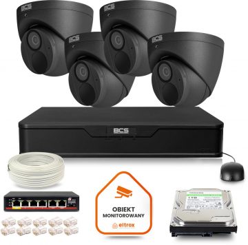 BCS Point IP novērošanas komplekts 4x kamera BCS-P-EIP28FWR3-Ai2-G DVR ar 1TB diskuBCS Point IP novērošanas komplekts 4x kamera BCS-P-EIP28FWR3-Ai2-G DVR ar 1TB disku