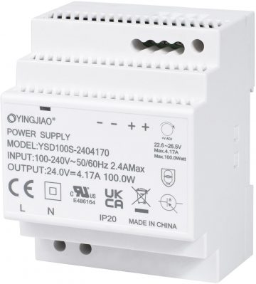 YINGJIAO DIN SLIEDES KOMUTĒJAMĀ REŽĪMA BAROŠANAS AVOTS YSD100S-2403830 24V/92W/3.83A