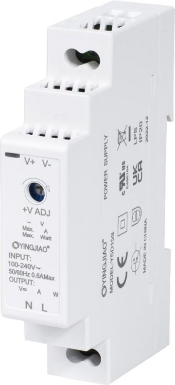 YINGJIAO DIN Rööpaga lülitustoiteallikas YSD15S-0502400 5V/12W/2.4AYINGJIAO DIN Rööpaga lülitustoiteallikas YSD15S-0502400 5V/12W/2.4A