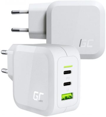 Green Cell POWERGAN 65W 2xUSB-C 1xUSB-A lādētājs CHARGC08WGreen Cell POWERGAN 65W 2xUSB-C 1xUSB-A lādētājs CHARGC08W