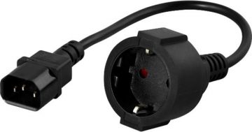 IEC 320 C14(M) / SCHUKO(F) ADAPTĒRA 20CM KĀBELIS UPS BLACK PowerWalker