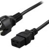PĀRVADES KABELIS (SERVERA) CEE 7/7 / IEC 320 C19 16A 1.8M BLACK PowerWalker