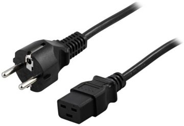PĀRVADES KABELIS (SERVERA) CEE 7/7 / IEC 320 C19 16A 1.8M BLACK PowerWalker