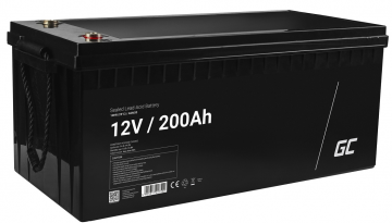AGM VRLA 12V 200Ah akumulators ar zaļo šūnu bateriju