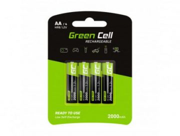 Zaļo bateriju akumulatori 4x AA HR6 2000mAh GR02