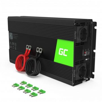 Zaļā šūna 24V / 230V 500W/1000W SINUSOID MODIFICĒTS INVERTER INV04DE