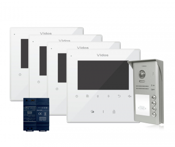 VIDOS DUO 4 šeimos vaizdo durų įėjimo sistema 4 x M1022W / S1104A