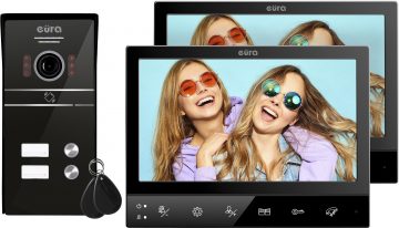 EURA VDP-80C5 2-семейный WIDEOFN, черный EURA VDP-80C5 2-семейный WIDEOFN, черный