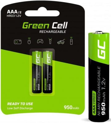 Батарейки Green Cell 2x AAA HR03 950 мАч GR07