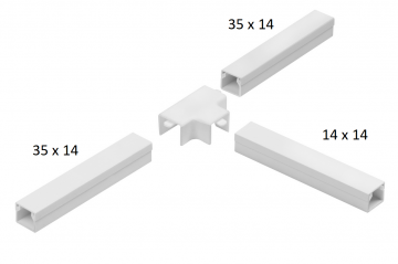 Savienotājelementi grīdlīstēm, T-veida samazinājums WHITE LOR 35x14x35 (1 gab.)Savienotājelementi grīdlīstēm, T-veida samazinājums WHITE LOR 35x14x35 (1 gab.)