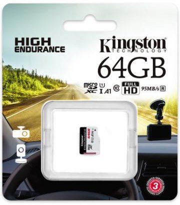 Kingston High-Endurance UHS-I 64GB microSD atmiņas karte 24/7 (videoreģistratori un monitorings)Kingston High-Endurance UHS-I 64GB microSD atmiņas karte 24/7 (videoreģistratori un monitorings)