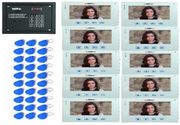 Видеодомофон Laskomex на 10 лазов, 1 вход, считыватель RFID.