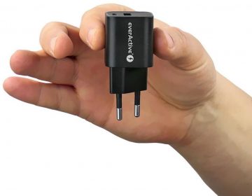 Сетевое зарядное устройство everActive GaN SC-390QB 30 Вт 1xUSB-C 1xUSB-A PD PPS