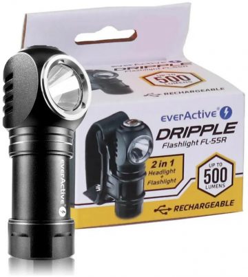 Luminus SST20 10W LED rokas / galvas lukturis everActive FL-55R 500 lūmeni IP66 Luminus SST20 10W LED rokas / galvas lukturis everActive FL-55R 500 lūmeni IP66