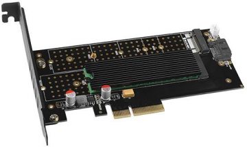 Axagon PCEM2-DC PCI-E x4 kuni M.2 NVMe jahutusega adapter