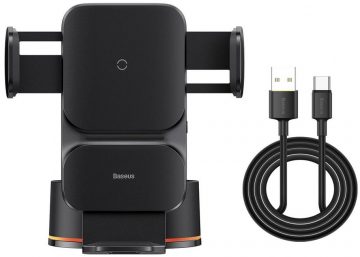 Автомобильное зарядное устройство Baseus Wisdom CGZX000101 Qi 15 Вт для приборной панели, черное