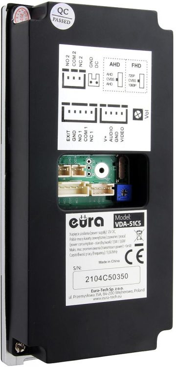 EURA VDP-99C5 VIDEODOMOFON melns, WiFi, RFID, TUYA