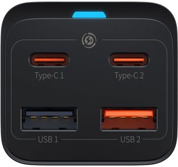 Настольное зарядное устройство Baseus GaN 3 Pro CCGP040101 65 Вт 2x USB-A 2x USB-C PD 3.0 QC 4.0