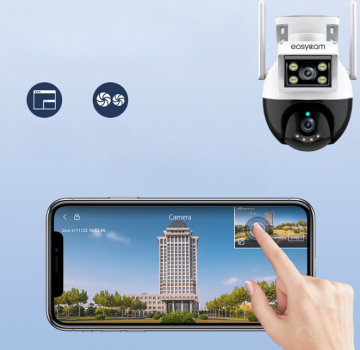 EasyCam āra 4MP (2MP + 2MP) 4x tālummaiņas WiFi PTZ kamera Tuya EC-4PTZ8DL