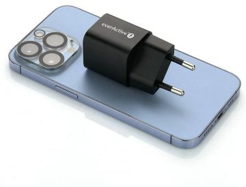 Сетевое зарядное устройство everActive GaN SC-390QB 30 Вт 1xUSB-C 1xUSB-A PD PPS