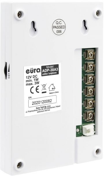 EURA ADP-38A3 ENTRA interkoms balts