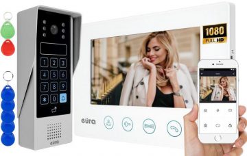 EURA VDP-90A3 DELTA VIDEOUKSETELEFON + valge TUYA monitor