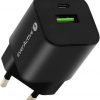 Сетевое зарядное устройство everActive GaN SC-390QB 30 Вт 1xUSB-C 1xUSB-A PD PPS
