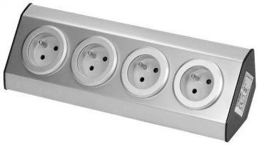 ORNO FS-1 4x2P+Z INOX mēbeļu kontaktligzda