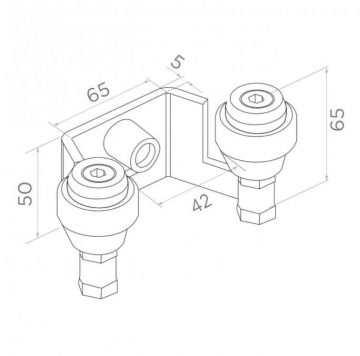 Rokturis PSG 60.022 42 mm augšējā daļa bīdāmajiem vārtiem (2 rullīši)