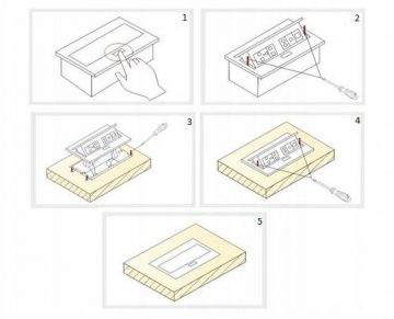 Built-in furniture socket ORNO OR-AE-13109/BR brass Built-in furniture socket ORNO OR-AE-13109/BR brass