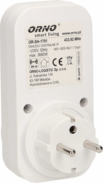 Sistēmas kontrolieris OR-SH-1701 Bezvadu vadāma rozete ORNO Smart Living Sistēmas kontrolieris OR-SH-1701 Bezvadu vadāma rozete ORNO Smart Living