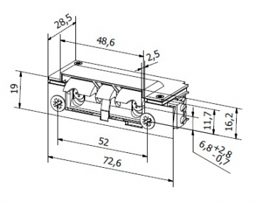 HARTTE XS12R-C sērijas 12V reversa elektriskais aizbīdnis ar ieskrūvējamu aizbīdni