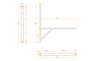 Metināts kronšteins Ivensis IT600 600x50x30