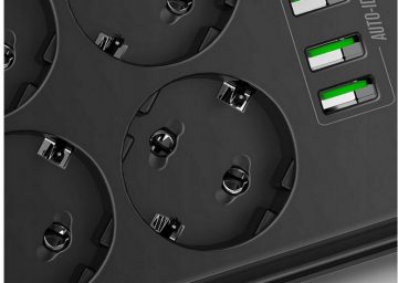 LDNIO SE6403 удлинитель на 6 розеток + удлинитель на 4 USB-порта