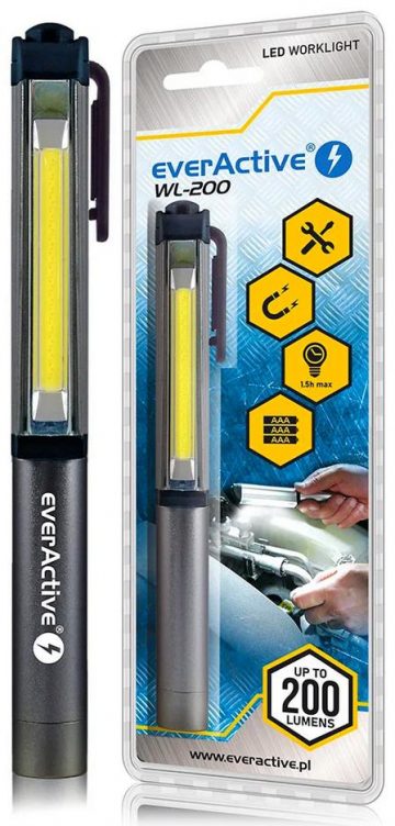 Ülevaatus COB LED töökojavalgusti everActive WL-200 3W 200 luumenit IP44