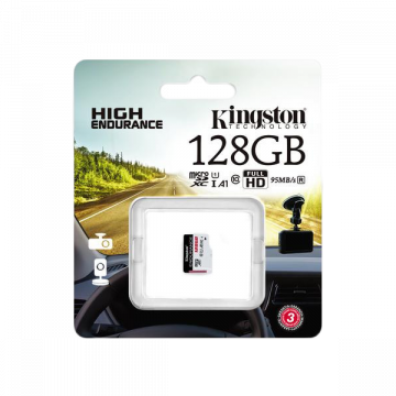 Kingston High-Endurance UHS-I 128GB microSD atmiņas karte 24/7 (videoreģistratori un monitorings)