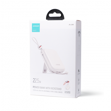 Внешний аккумулятор Joyroom Cutie Series JR-L008 10000 мА·ч 22,5 Вт PD QC с кабелями 1x USB-A 1x USB-C, белый